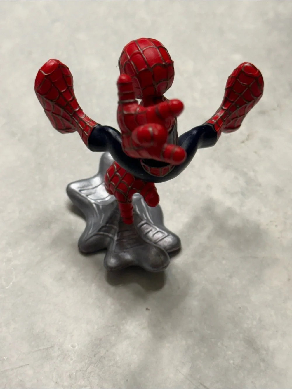 Hasbro Spider-Man Red and Black Poseable Action Figure with Silver Base